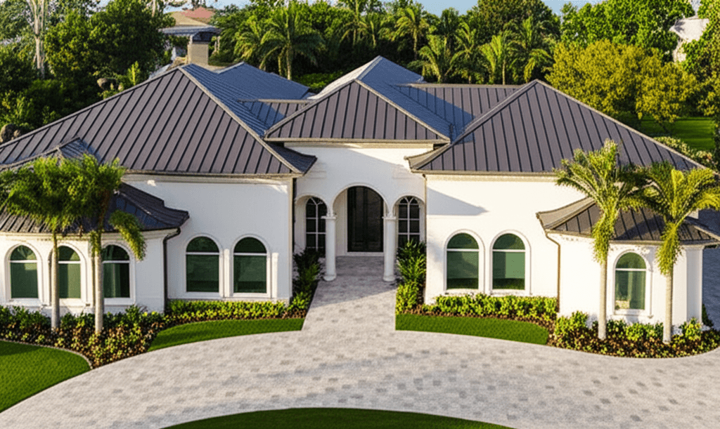 Luxury Boca Raton estate with premium Benchmark Roofing installation